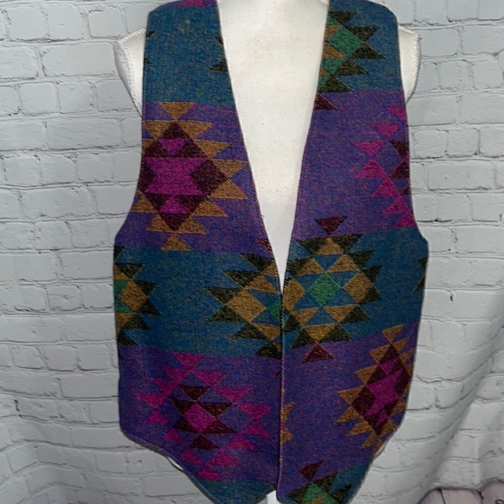 Vintage Warm Springs Wool Vest - Southwest - L
